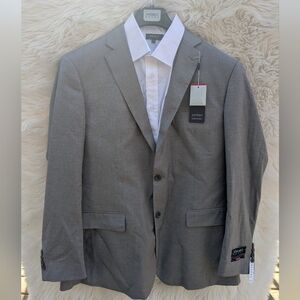 NWT Angelo Rossi Men's Gray Hand Tailored 3 Piece Suit Set Size 46/40